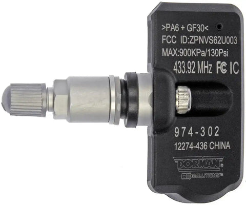 Dorman 974-302 Tire Pressure Monitoring System - TPMS Sensor OE Solutions ™ OE Replacement Sensor Only 433 MHz Single