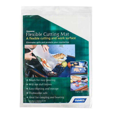 Camco 43770 Cutting Board Countertop Use Lightweight Recyclable Plastic Bend or Roll For Storage