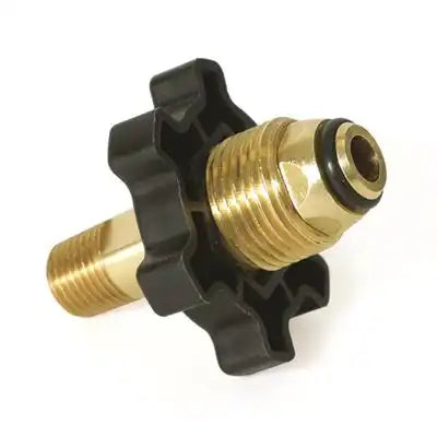Camco 59203 Propane Hose Connector Converts 1/4 Inch NPT to Female Prest-O-Lite (POL) Soft Nose Prest-O-Lite (POL) x 1/4 Inch Male NPT Brass