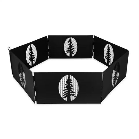 Camco 51091 Fire Ring 27 Inch Diameter With Tree Cut-Outs 6 Piece Hinged Design S