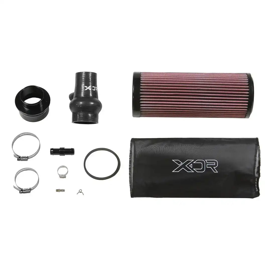 B&M 615906 Cold Air Intake XDR Black Silicone Red Cotton Gauze Filter Pre-Oiled