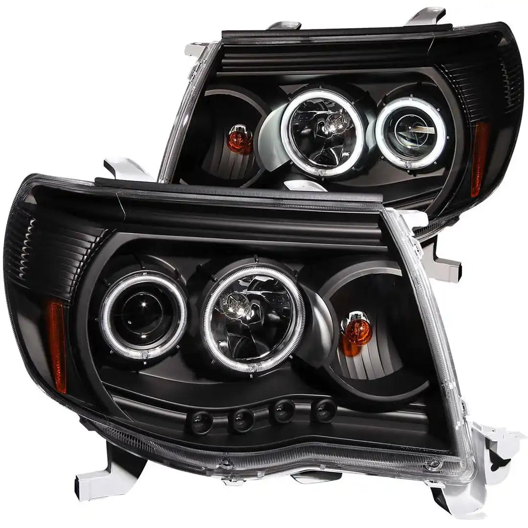 ANZO USA 121282 Headlight Assembly Halogen Bulb Projector Beam With Halo CCFL Bulb