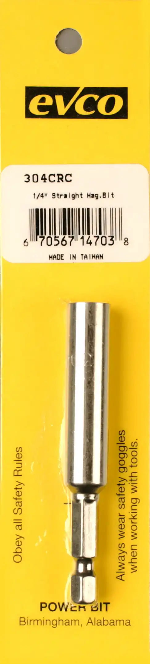 AP Products 009-304CRC Screw Bit Holder Magnetic 1/4 Inch x 3 Inch Drive By Length