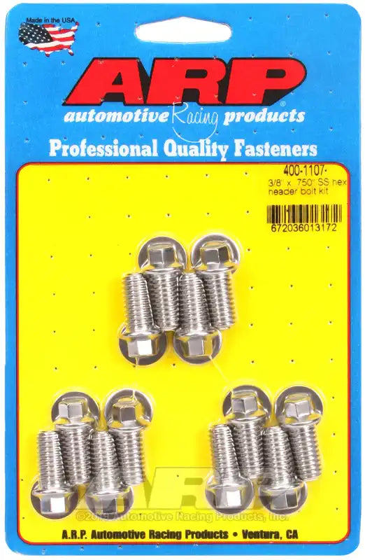 ARP Auto Racing 400-1107 Exhaust Header Bolt Universal 3/8 - 16 Inch Thread Size .