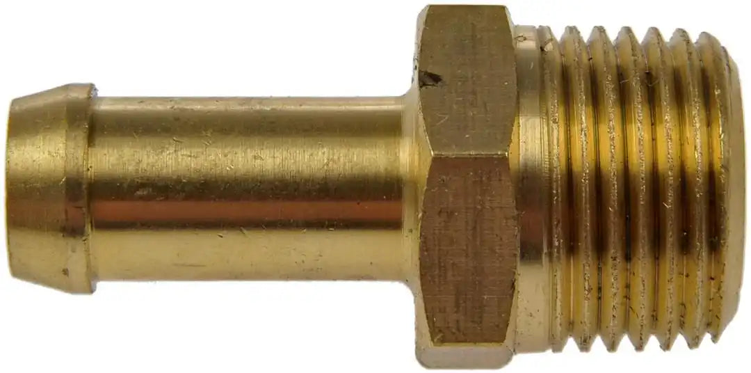 Dorman 785-406 Adapter Fitting AutoGrade ™ Straight 3/8 Inch Hose to 3/8 Inch Male NPT Natural Gold Brass Single