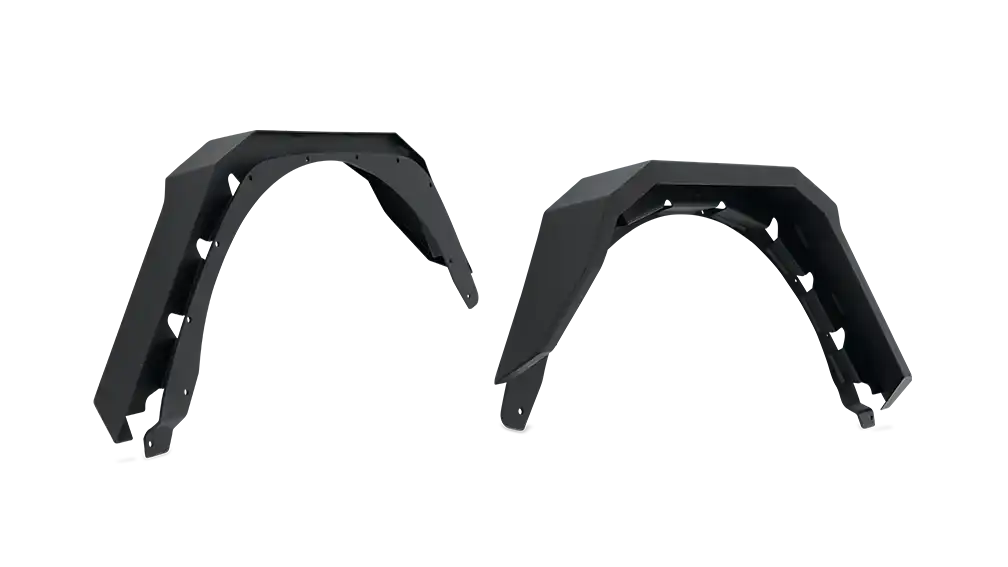 Body Armor JL-6103 Fender Flare Flat Style 5-3/4 Inch Tire Coverage Textured Powde