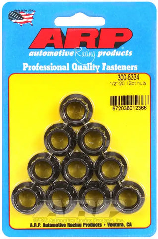 ARP Auto Racing 300-8334 Nut 12 Point 1/2 Inch - 20 Thread Size 9/16 Inch Socket S