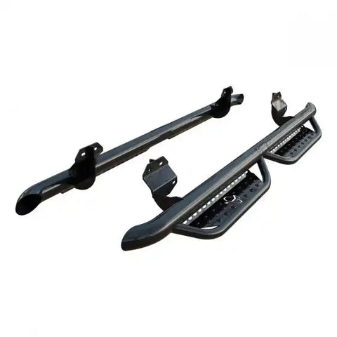 Ranch Hand RSF151S1B4S Nerf Bar With Drop Down Steps 3 Inch Round Bent Powder Coat