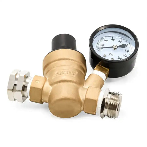 Camco 40058 Fresh Water Pressure Regulator Use To Help Prevent Damage To Water Hose/ Pump/ Internal Lines From Inconsistent or High Water Pressure