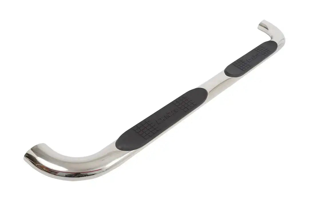 Dee Zee DZ372537 Nerf Bar With Step Pads 4 Inch Oval Bent Polished Stainless Stee