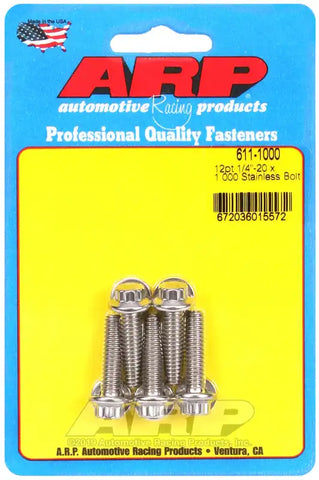 ARP Auto Racing 611-1000 Bolt Standard Bolt 1/4 Inch - 20 Thread Size 1.000 Inch U