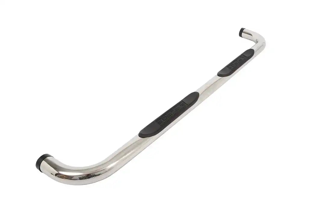 Dee Zee DZ372523 Nerf Bar With Step Pads 3 Inch Round Bent Polished Stainless Ste