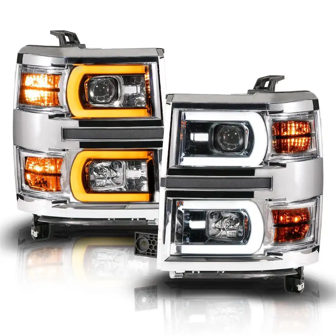 ANZO USA 111618 Headlight Assembly Projector Beam With Plank Style Sequential Turn S