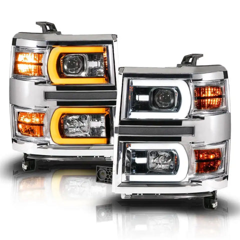 ANZO USA 111618 Headlight Assembly Projector Beam With Plank Style Sequential Turn S