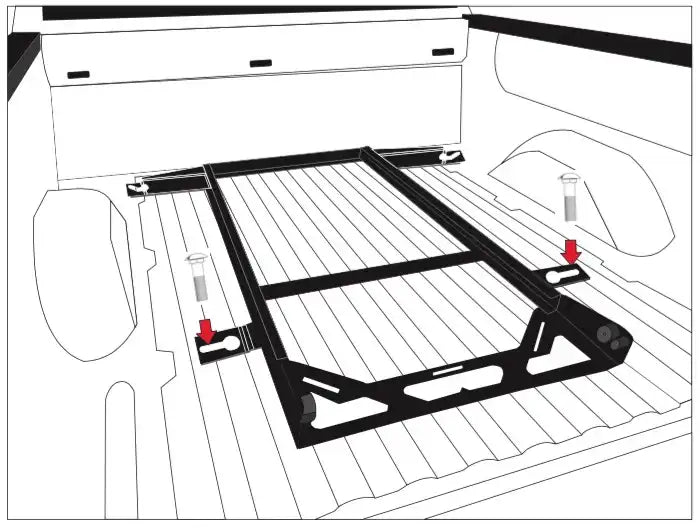 Bedslide BSA-F150-2015 Bed Slide Installation Kit Factory Mount No Drill Brackets Fo