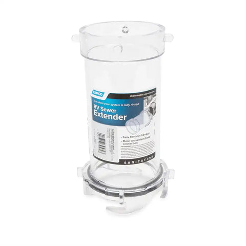 Camco 39582 Sewer Hose Connector For Connecting Sewer Hose to RV 7 Inch Straight Hose Adapter Clear Polycarbonate