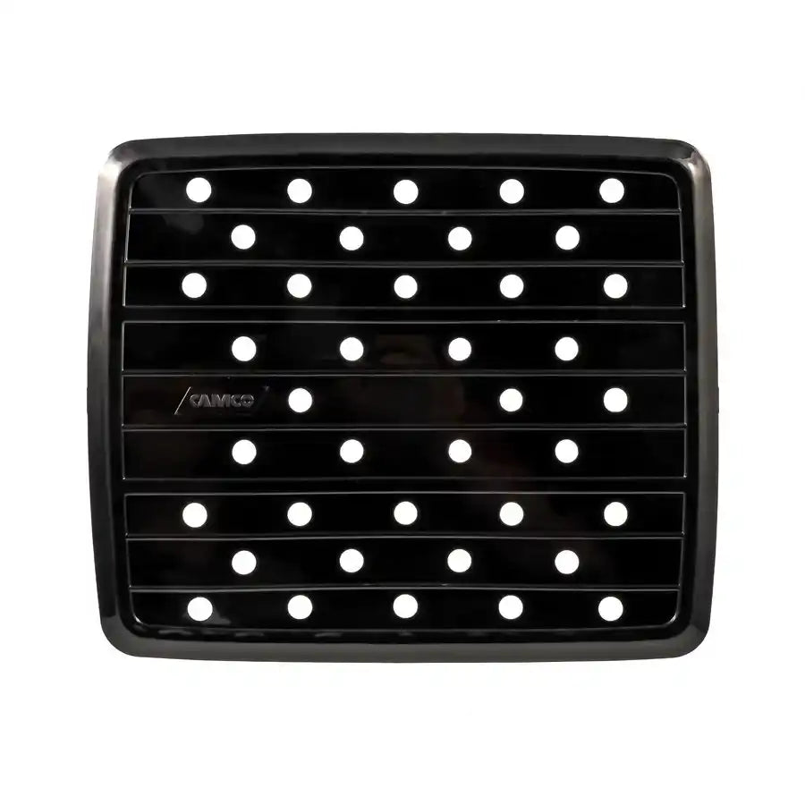 Camco 43721 Sink Protector 10 Inch Width x 11-3/4 Inch Length Solid With Drain Holes Black Vinyl
