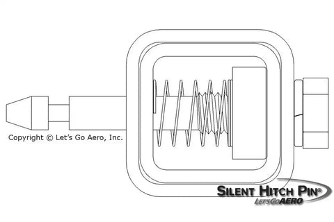 Lets Go Aero Silent Hitch Pin®: 5/8 Press-On Locking Anti-Rattle Pin for 2 Hitches