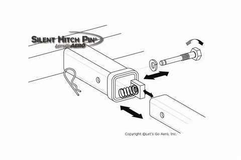 Lets Go Aero Silent Hitch Pin®: 5/8 Anti-Rattle Pin & Clip for 2 Hitches