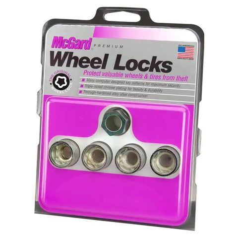 McGard Wheel Lock Nut Set - 4pk. (Under Hub Cap / Cone Seat) M14X2.0 13/16 Hex .893in. Length