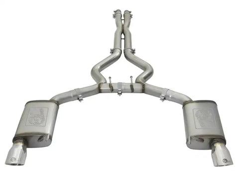 aFe 49-33072-1P MACHForce XP 3in 304 SS Cat-Back Exhausts w/ Polished Tips 15-17 Ford Mustang GT V8-5.0L/V6-3.7L