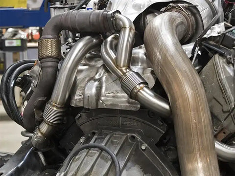 aFe 48-33016-PK Twisted Steel Power Package Up-Pipes / Manifold 08-10 Ford Diesel Trucks V8 6.4L (td)