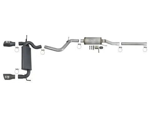 aFe 49-48062-B Rebel Series 2.5in 409 SS Cat-Back Exhaust w/ Black Tips 2007+ Jeep Wrangler (JK) V6 3.6L/3.8L