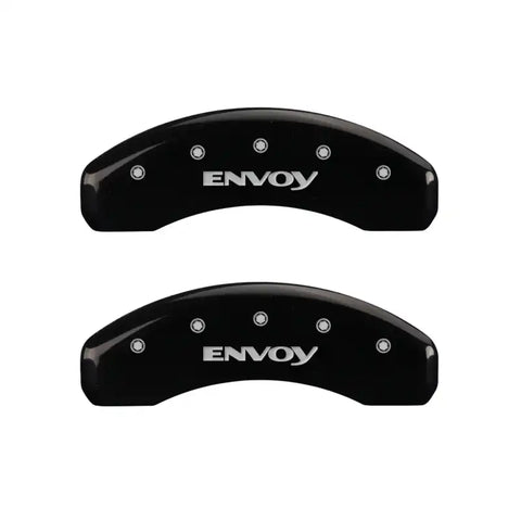 MGP 4 Caliper Covers Engraved Front & Rear Envoy Black finish silver ch