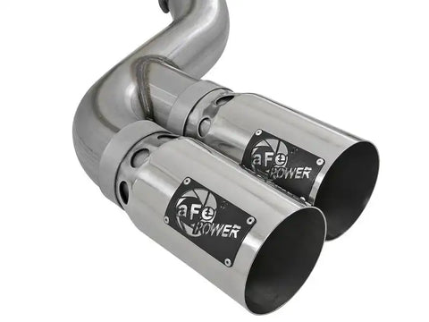 aFe 49-43120-P Power 11-14 Ford F250/F350 6.7L Diesel Rebel XD 4in 409 SS DPF-Back Exhaust System - Pol Tips