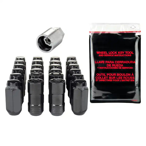 McGard 6 Lug Hex Install Kit w/Locks (Cone Seat Nut) M14X1.5 / 13/16 1.945in. Length - Black
