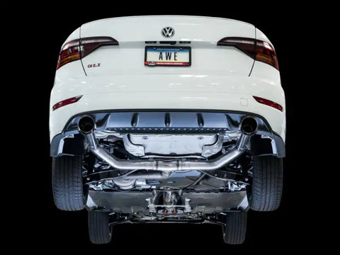 AWE Tuning 18-19 Volkswagen Jetta GLI Mk7 Track Exhaust - Chrome Silver Tips (Fits High-Flow DP)