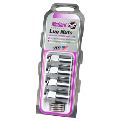 McGard Hex Lug Nut (Long Shank - .946in.) 1/2-20 / 13/16 1.85in. Length (4-Pack) Chrome