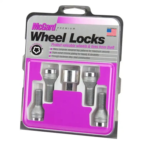 McGard Wheel Lock Bolt Set - 4pk. (Cone Seat) M14X1.5 / 19mm Hex 31.0mm Shank Length Chrome