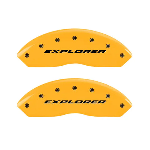 MGP 4 Caliper Covers Engraved Front & Rear Explorer Yellow Finish Black Char 2006 Ford Explorer