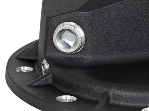 aFe 46-70362-WL Rear Differential Cover Black w/Machined Fins Nissan Titan XD 16-19 - w/Oil