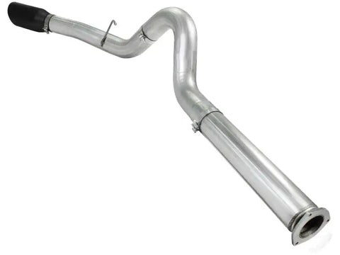 aFe 49-03055-B Atlas 5in DPF-Back Aluminized Steel Exh Sys Ford Diesel Trucks 11-14 v8-6.7L td wrinkled blk tip