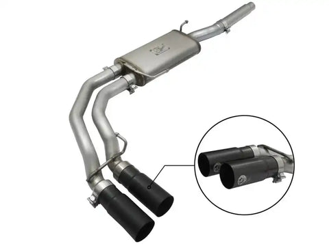 aFe 49-43079-B Rebel Exhausts Cat-Back SS Ford F-150 04-08 V8 4.6/5.4L w/ Black Tips