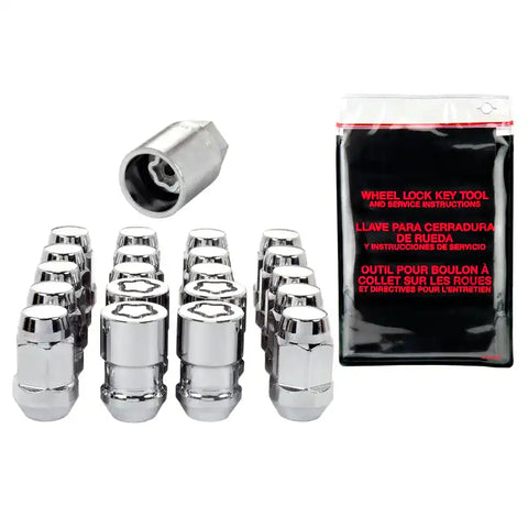 McGard 5 Lug Hex Install Kit w/Locks (Cone Seat Nut / Bulge) 1/2-20 3/4 1.45in. L - Chrome
