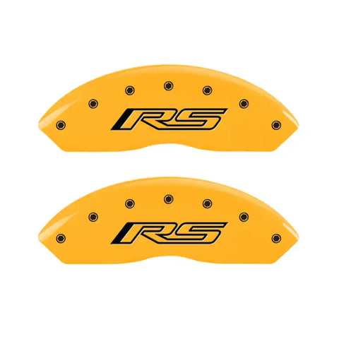MGP 4 Caliper Covers Engraved Front & Rear Gen 5/RS Yellow finish black ch