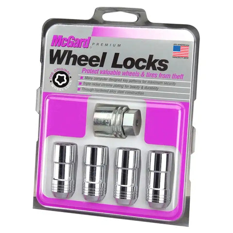 McGard Wheel Lock Nut Set - 4pk. (Cone Seat) M12X1.75 / 13/16 Hex 1.815in. Length Chrome