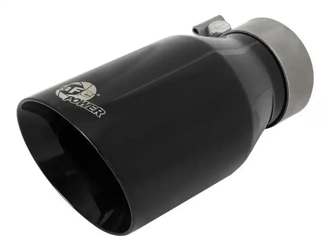 aFe 49T30454-B092 MACH Force-Xp Univ 304 SS Double-Wall Clamp-On Exhaust Tip - Black 3in Inlet 4.5in Outlet