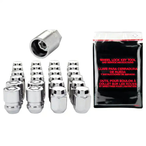 McGard 6 Lug Hex Install Kit w/Locks (Cone Seat Nut) M12X1.25 / 13/16 1.28in. L - Chrome