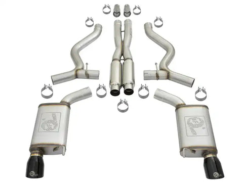aFe 49-36448-B 20-21 Audi RS6 Avant V8 4L (tt) MACH Force-Xp 3in to 2.5in 304 SS Cat-Back Exhaust w/ Black Tip