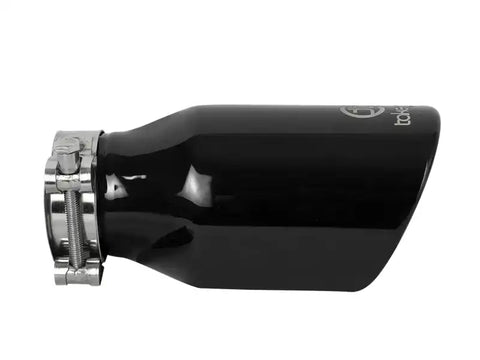 aFe 49T25404-B08 Takeda 304 Stainless Steel Clamp-On Exhaust Tip 2.5in.Inlet / 4in Outlet - Black