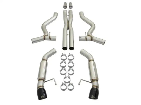 aFe 49-33088-B MACHForce XP 3in 304 SS Sport Tone Cat-Back w/ Black Tips 15-17 Ford Mustang V6-3.7L/V8-5.0L