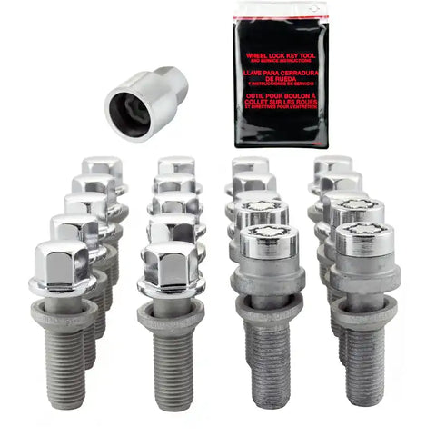 McGard 5 Lug Hex Install Kit w/Locks (Radius Seat Bolt) M14X1.5 / 17mm 35.4mm Shank L - Chrome
