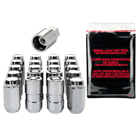 McGard 5 Lug Hex Install Kit w/Locks (Cone Seat Nut) M14X1.5 / 22mm 1.635in. Length - Chrome