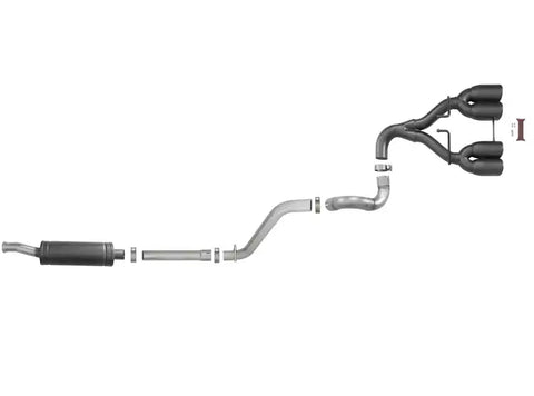 aFe 49-38073-B Rebel Series 2.5in 304 SS Cat-Back Exhaust w/ Black Tip 18-20 Jeep Wrangler (JL)