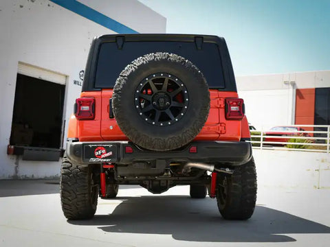 aFe 49-38092-B 20-21 Jeep Wrangler Large Bore-HD 3in 304 Stainless Steel DPF-Back Exhaust System - Black Tip