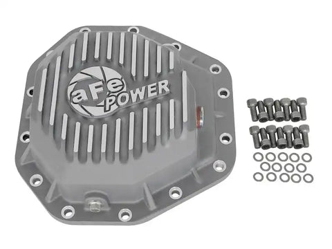 aFe 46-70350 Power Street Ser Rear Diff Cover Raw w/Mach Fin 2017 Ford Diesel Trucks V8-6.7L(td) Dana M275-14